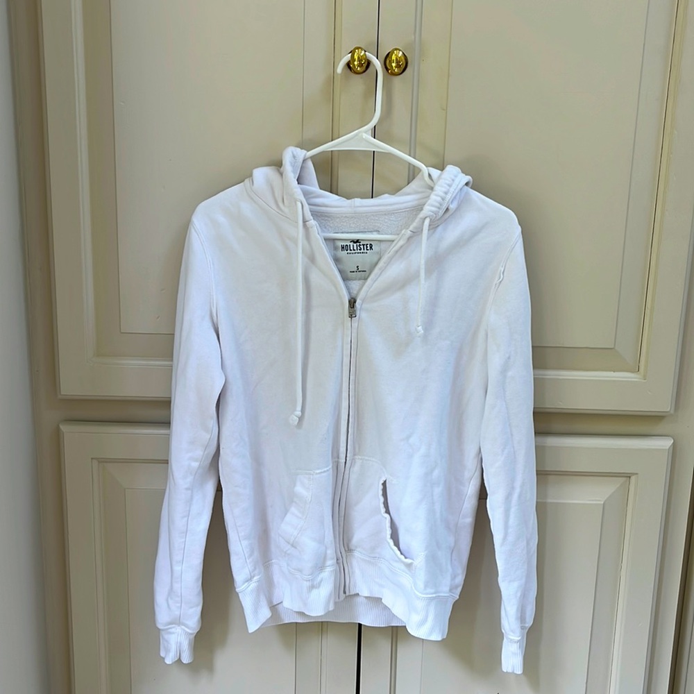 White Hollister Zip Up
